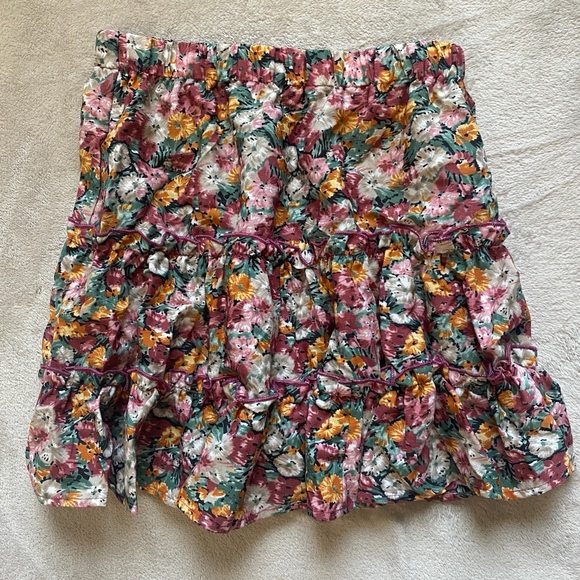 Floral Print High Waist Ruffle Hem Mini Skirt - Picture 5 of 9